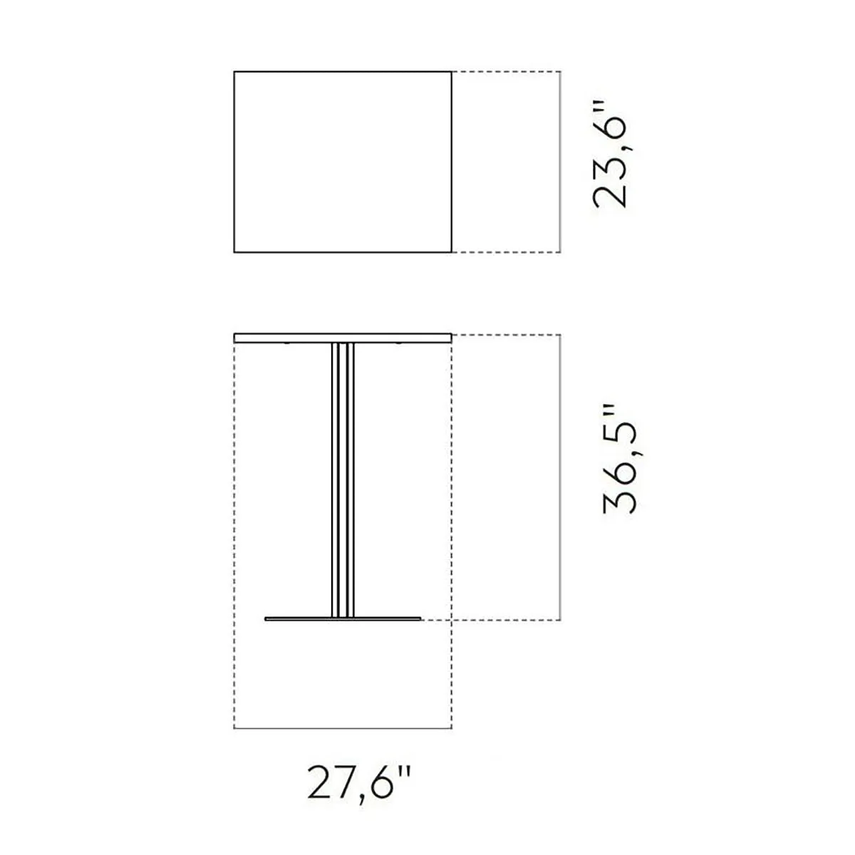 Harbour Column Rectangular Bar/Counter Height Table
