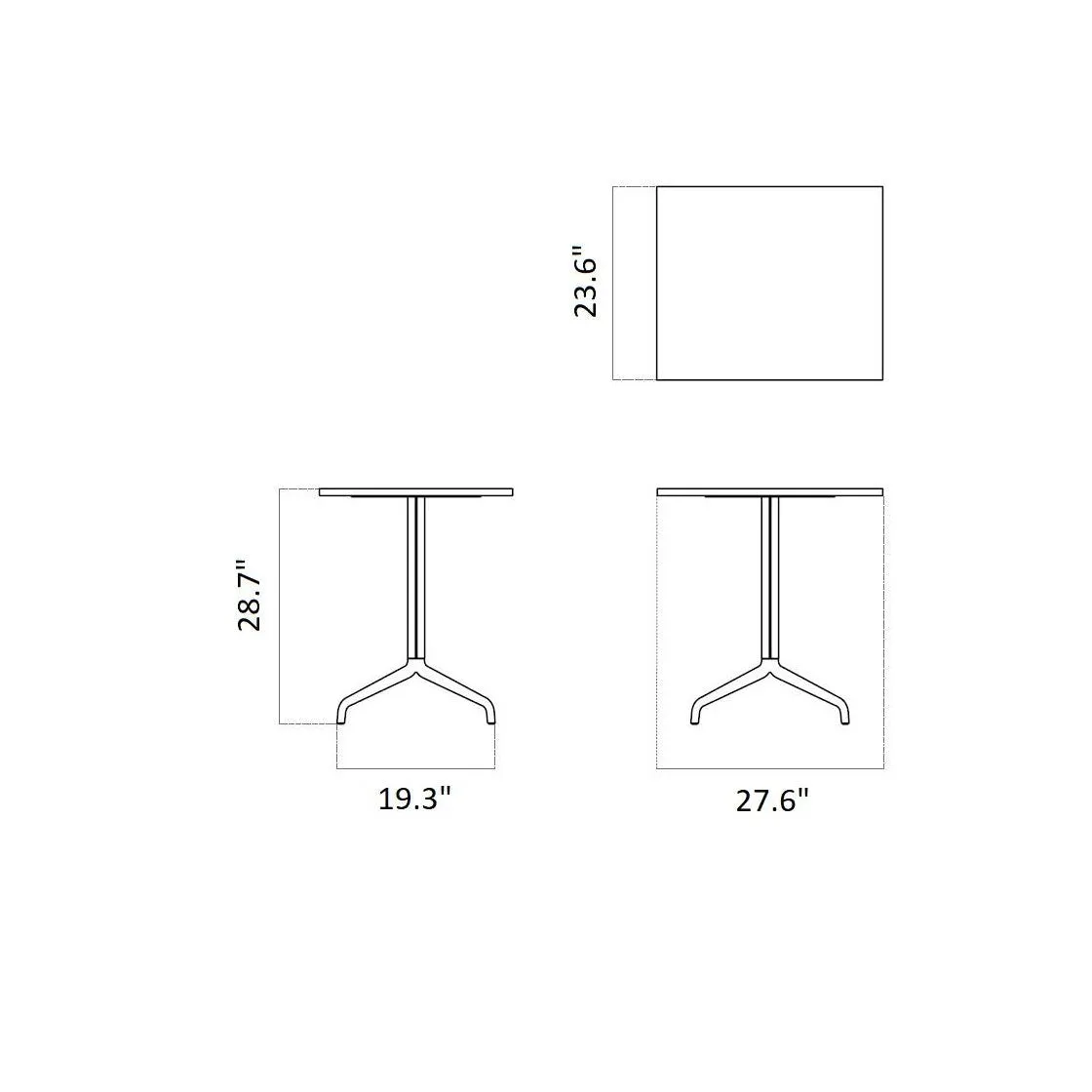Harbour Column Rectangular Dining Table with Star Base