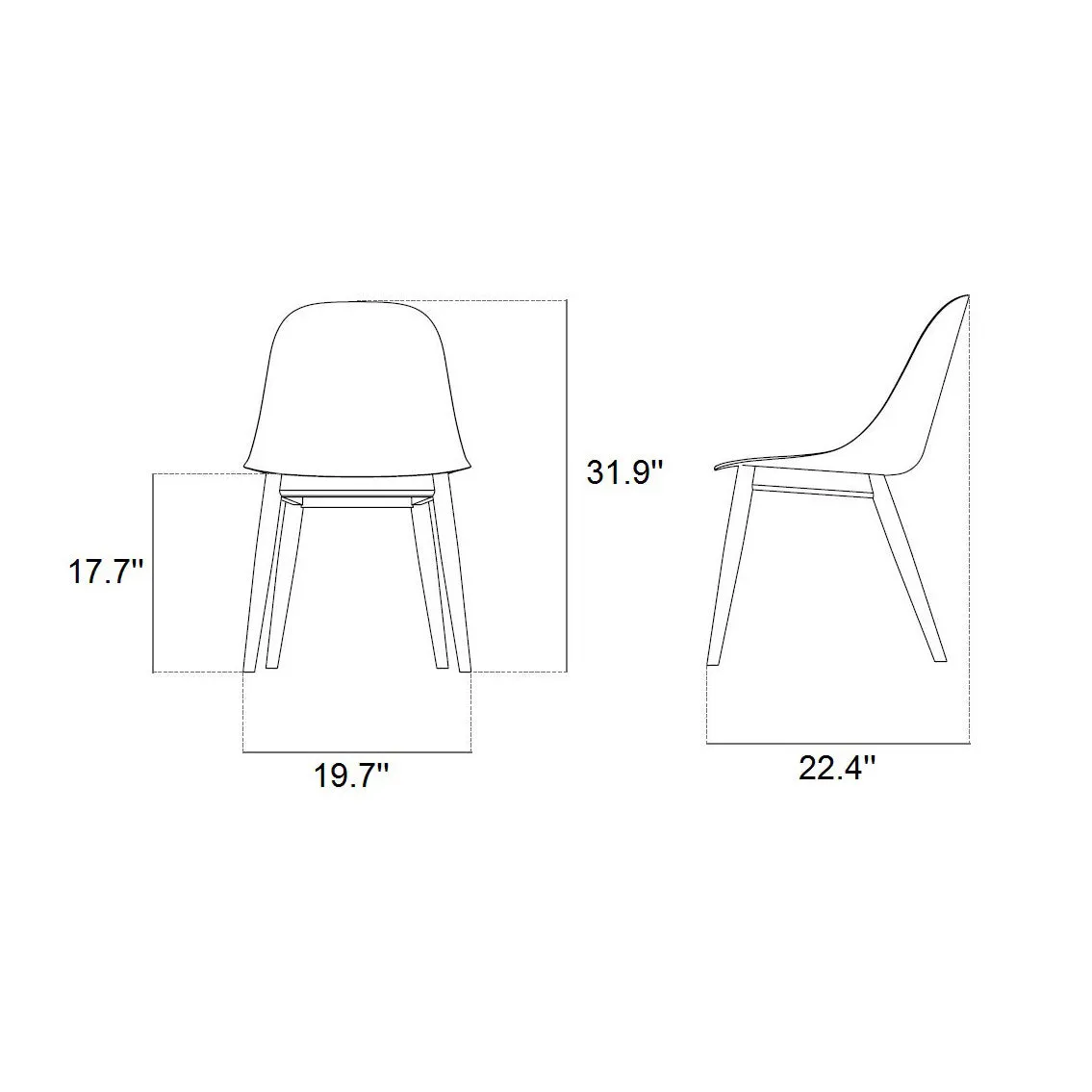 Harbour Side Chair with Wood Base