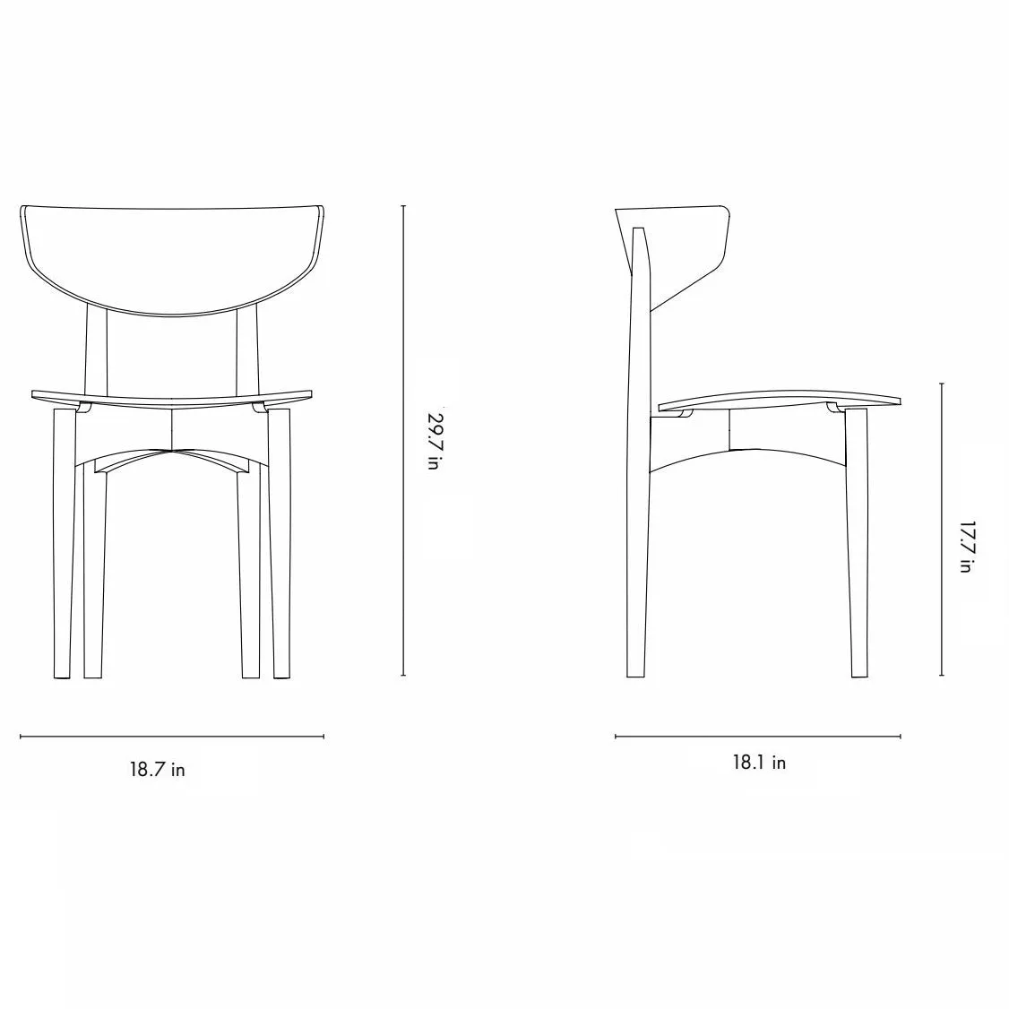 Herman Dining Chair with Wood Base