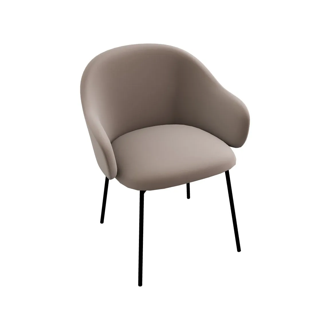 Holly Fab Upholstered Armchair with Metal Base