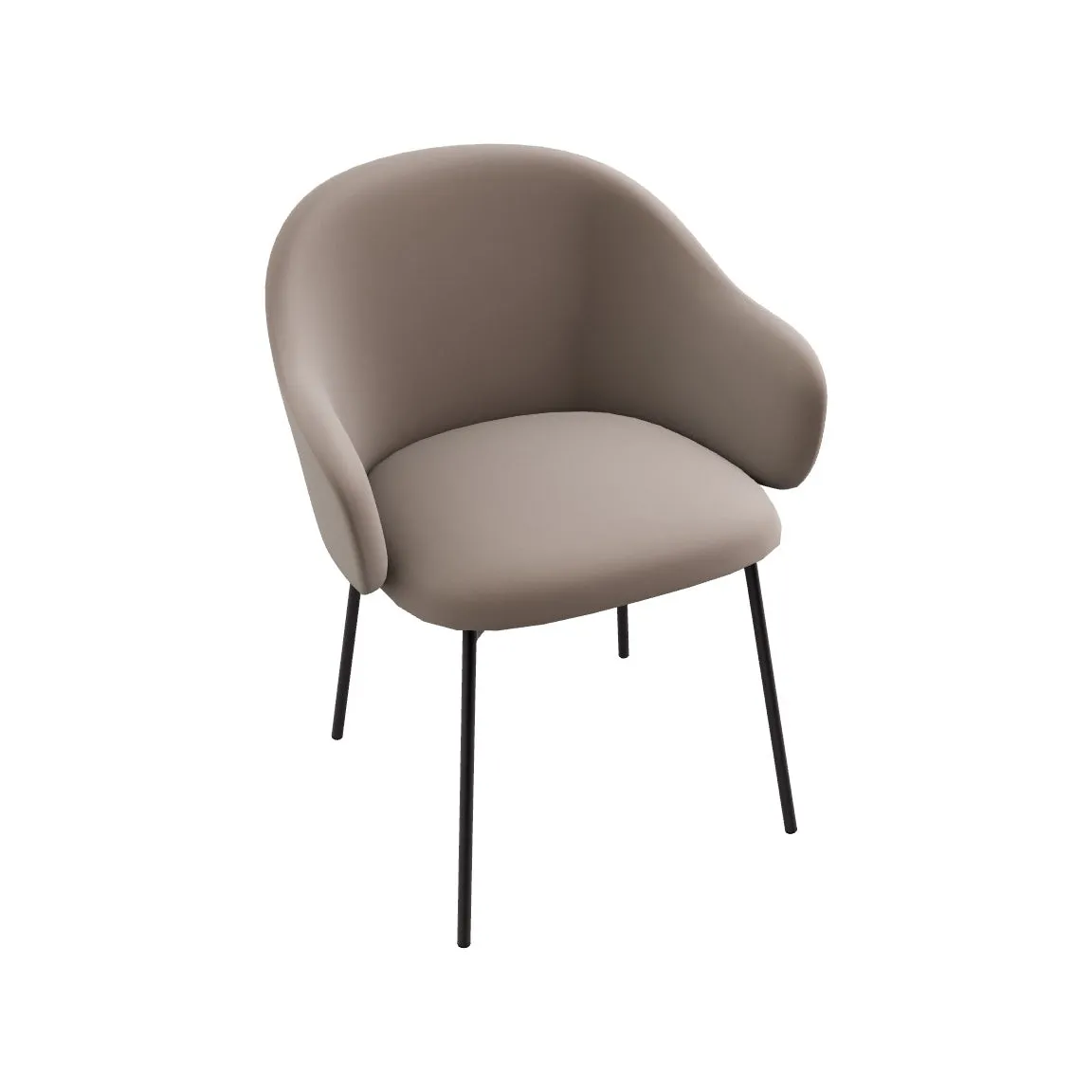 Holly Fab Upholstered Armchair with Metal Base