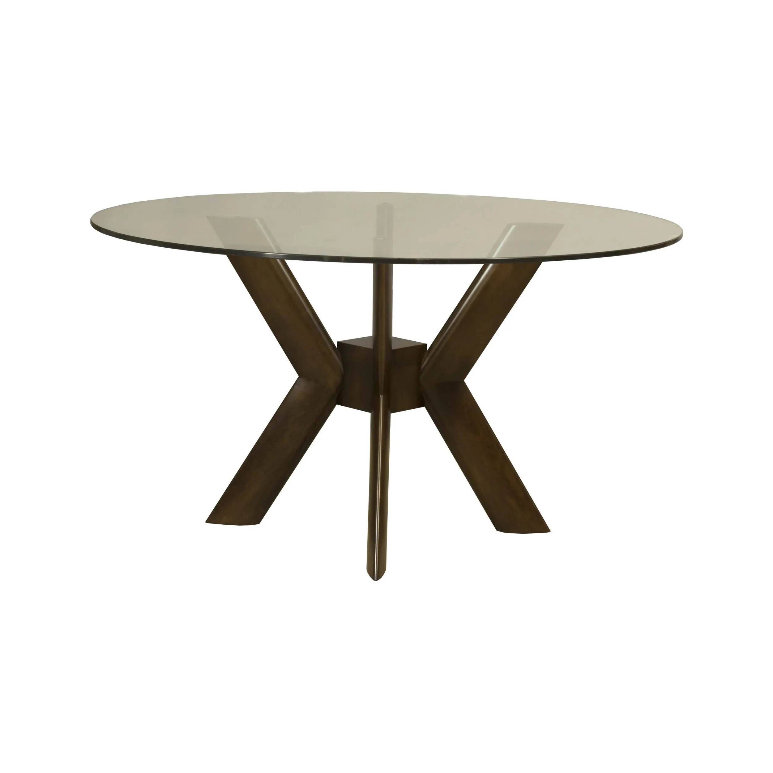 K-Base Round Dining Table - Glass Top