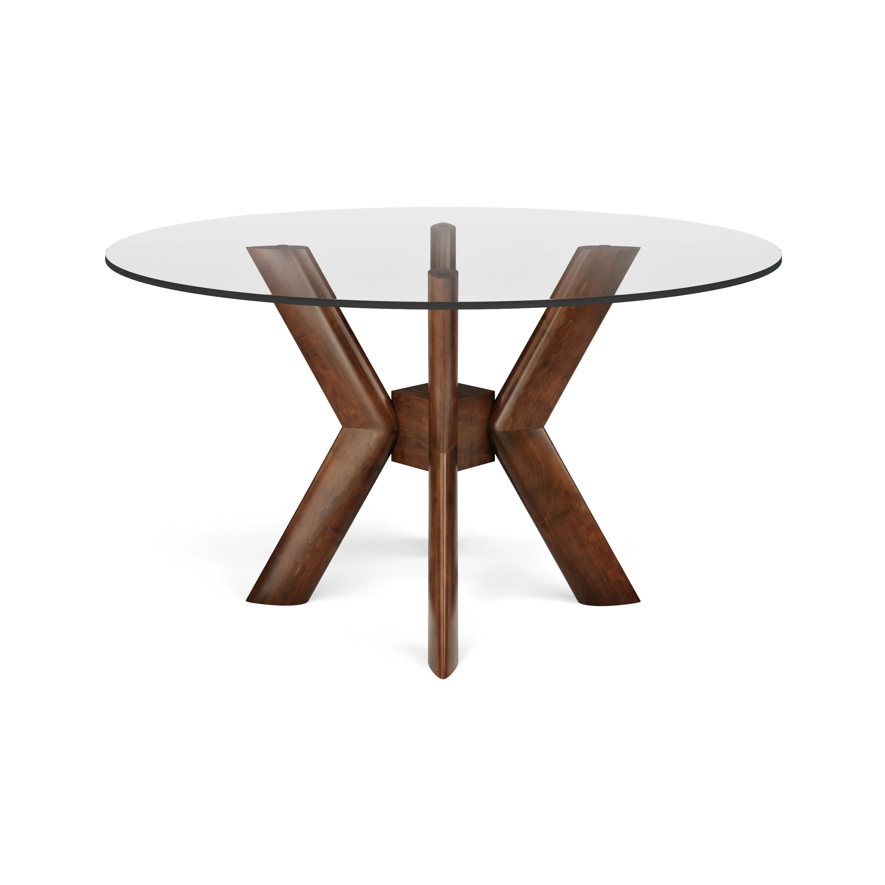 K-Base Round Dining Table - Glass Top