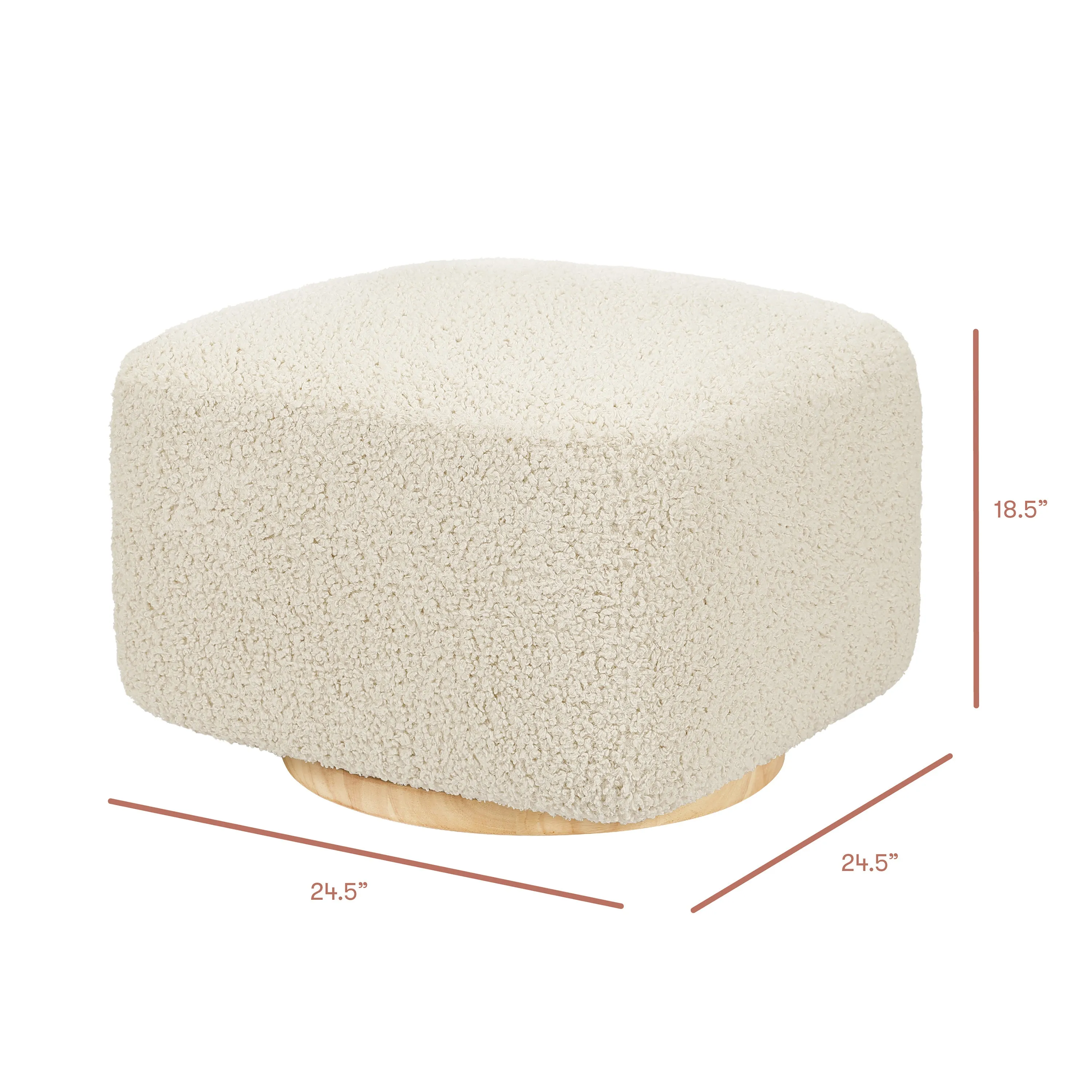 Kiwi Gliding Ottoman with Wood Base