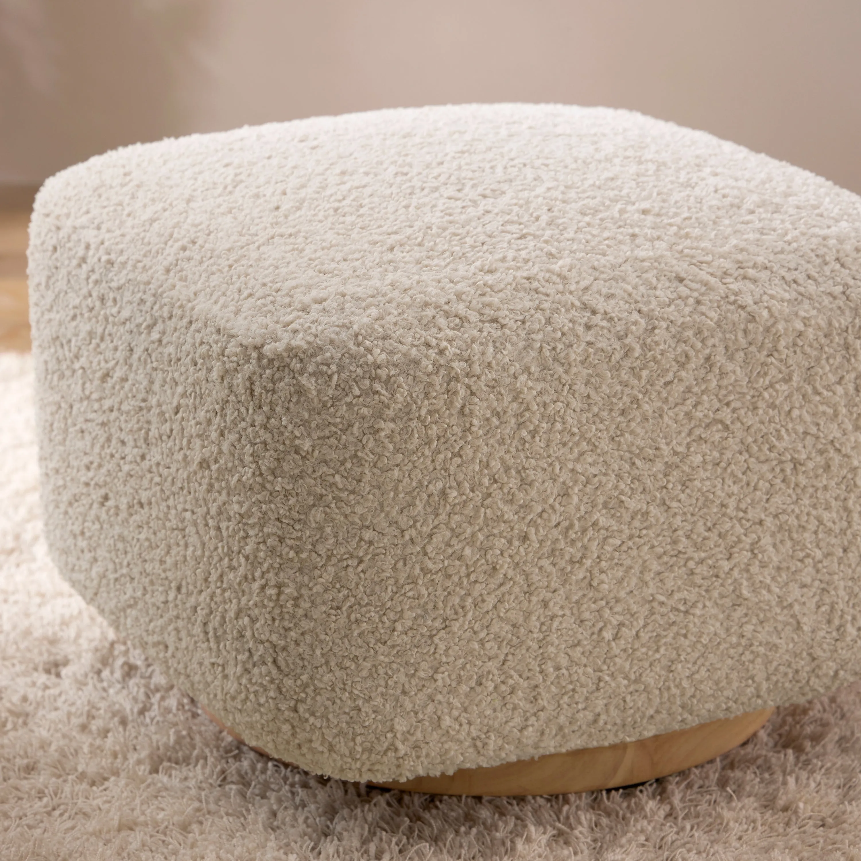 Kiwi Gliding Ottoman with Wood Base