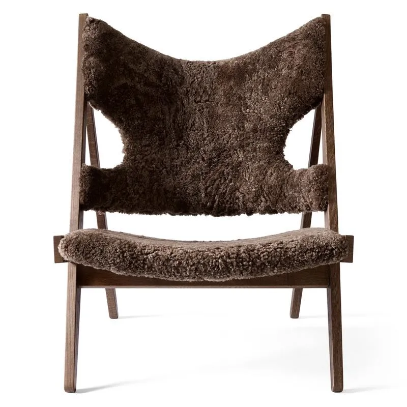 Knitting Lounge Chair Sheepskin Upholstery