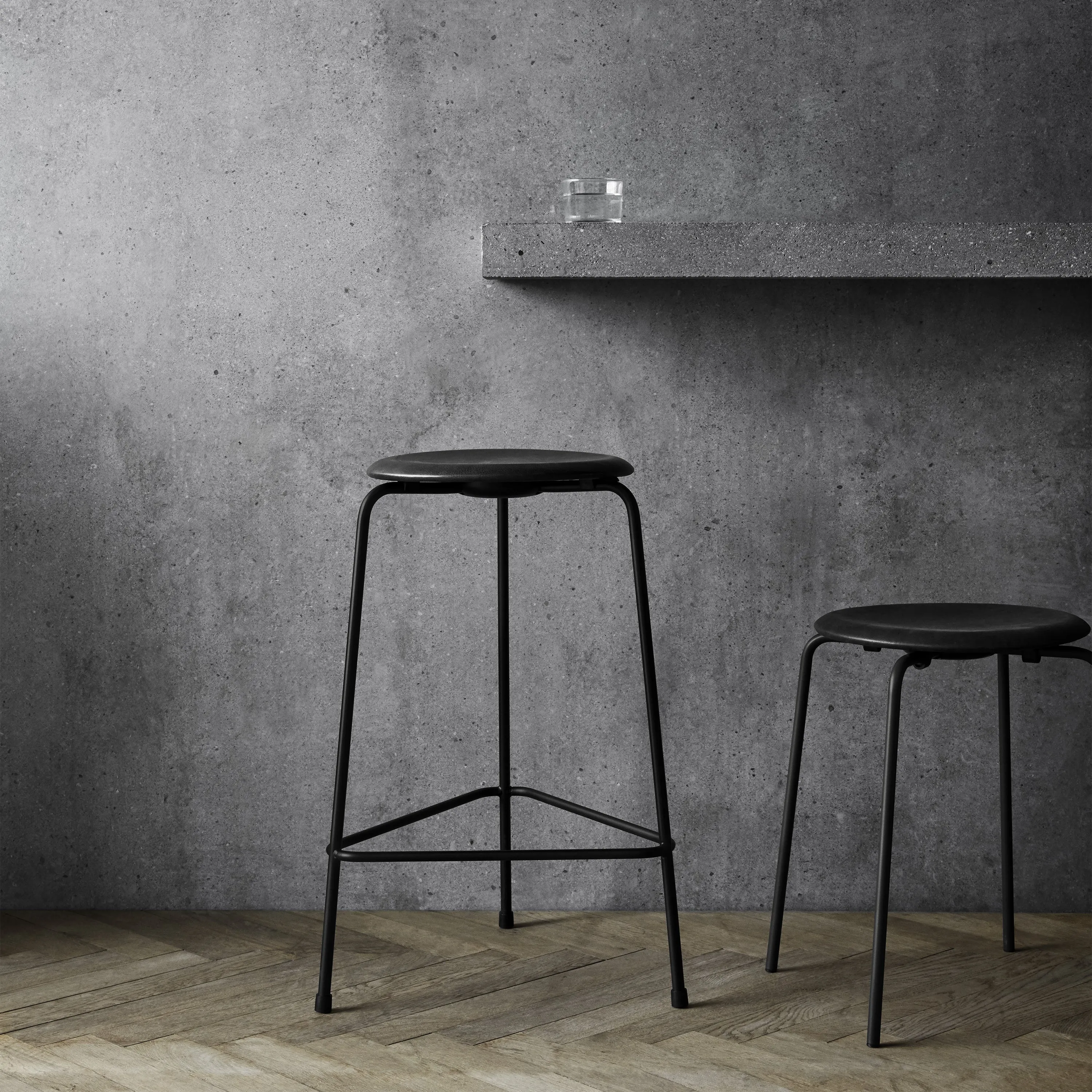 Leather Counter High Dot Stool