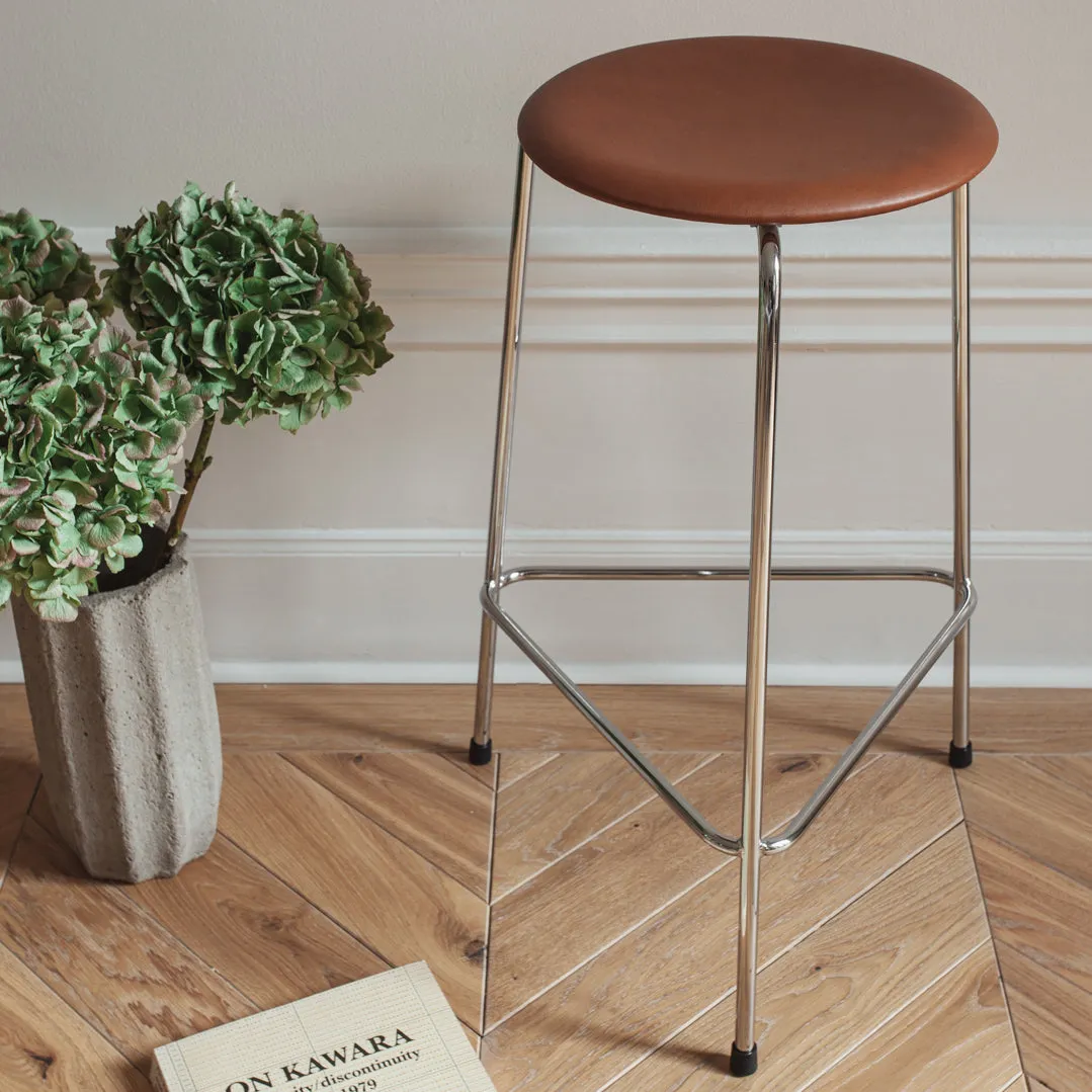 Leather Counter High Dot Stool