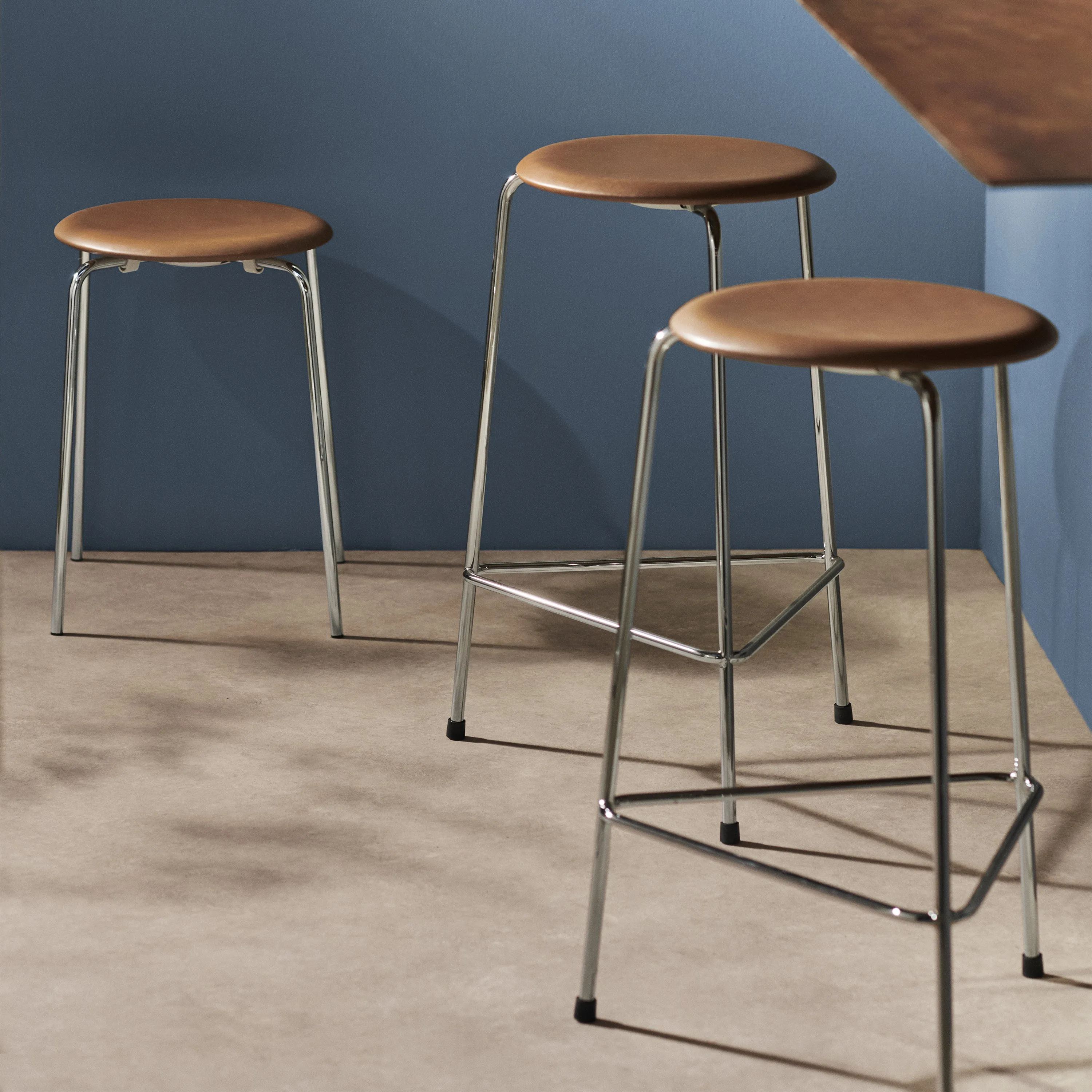 Leather Counter High Dot Stool