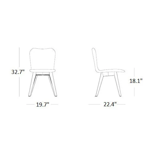 Lily Dining Chair with Wood Base