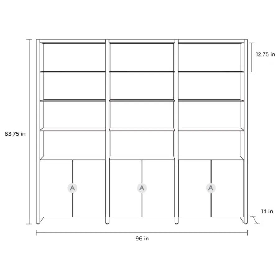 Linea Offset 3 Shelf System