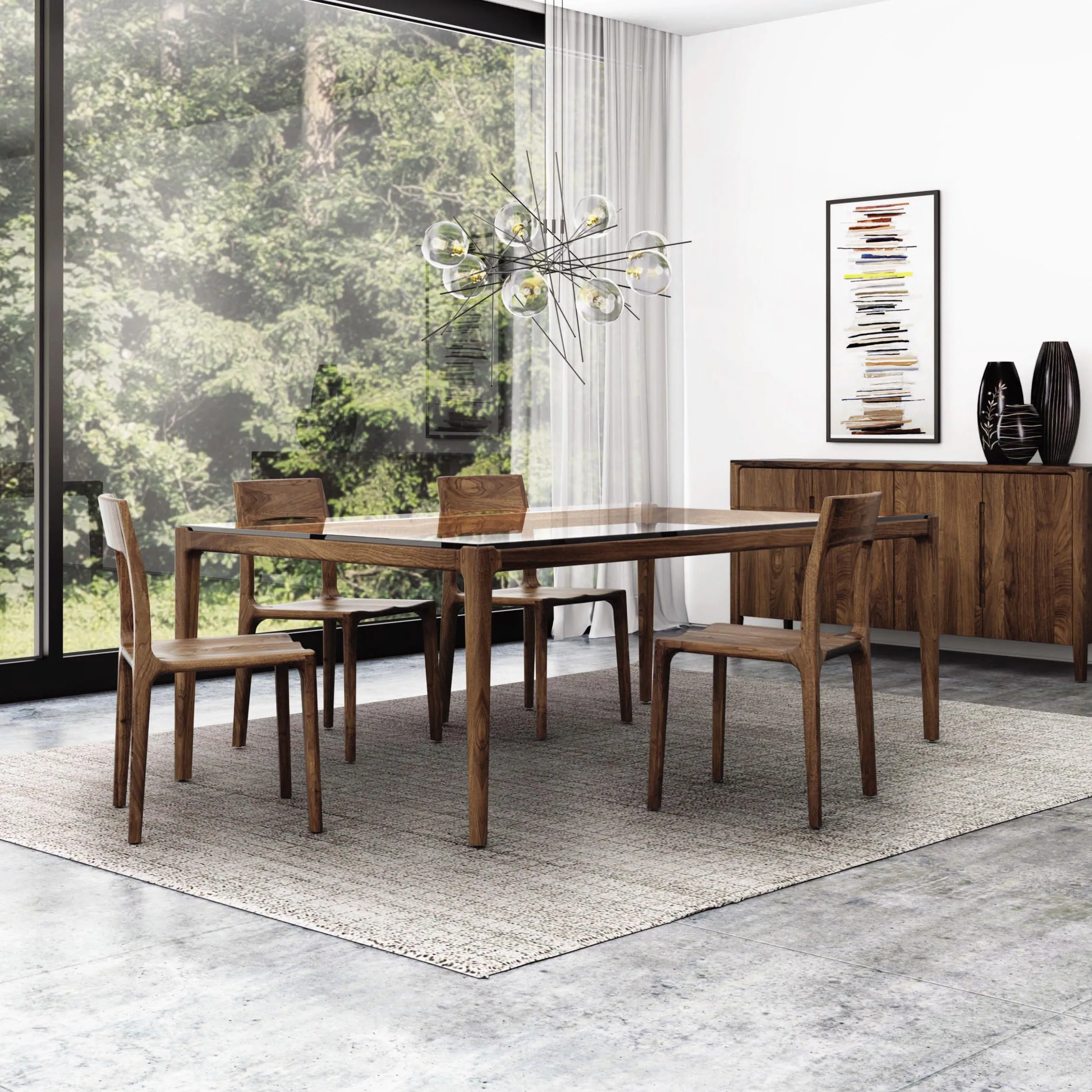 Lisse Glass Top Dining Table