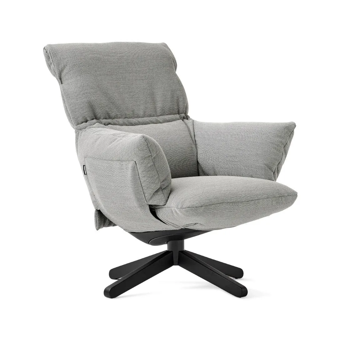 Lud'o Lounge Chair with Ottoman Spokes Base