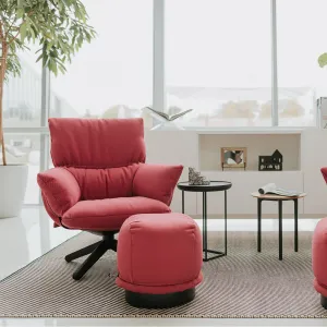 Lud'o Lounge Chair with Ottoman Spokes Base