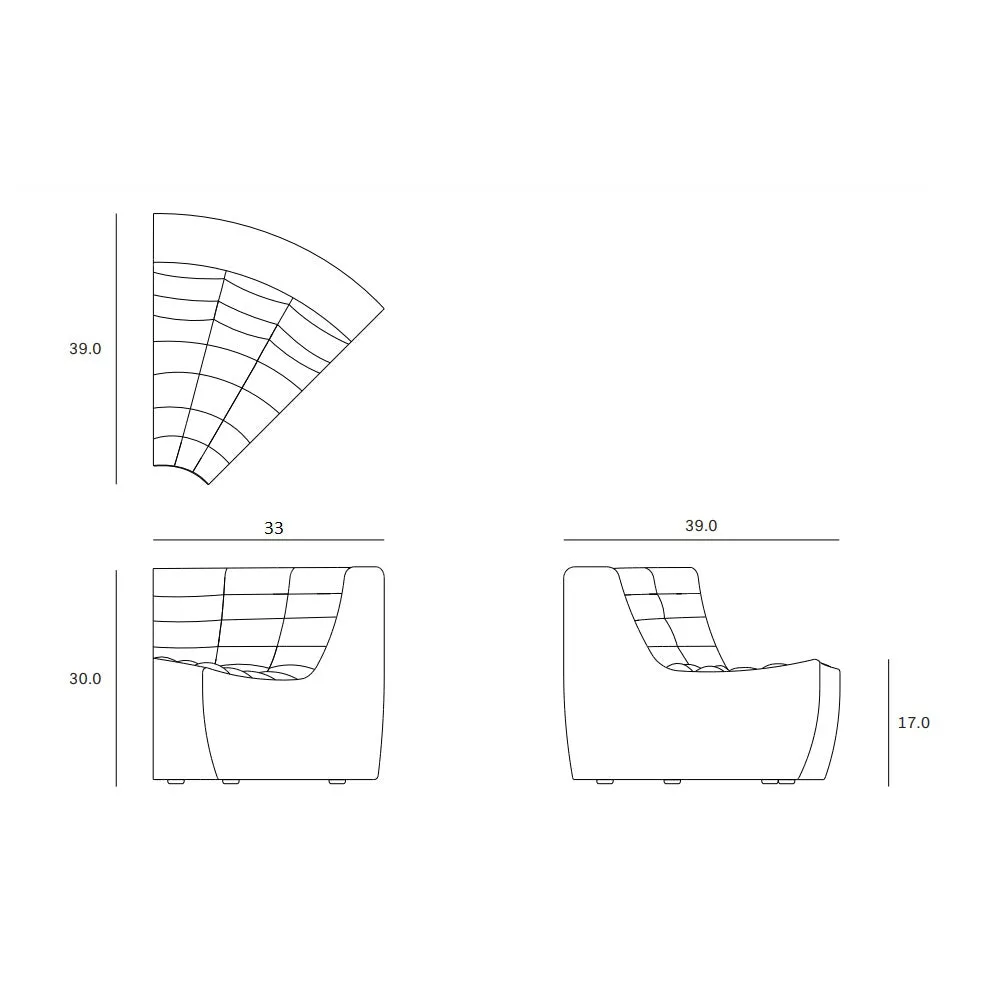 N701 45 Round Corner Sofa Module