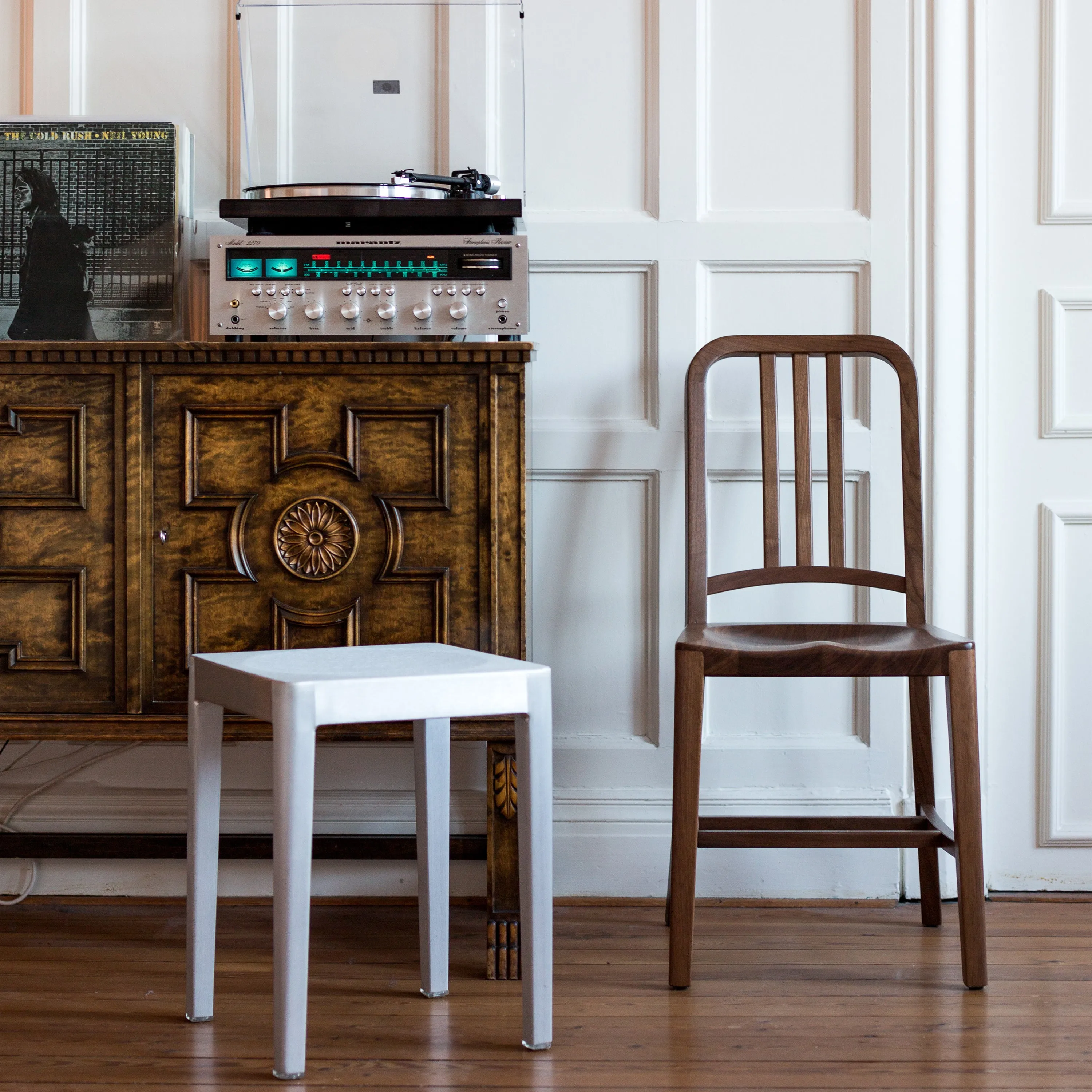Navy Wood Chair