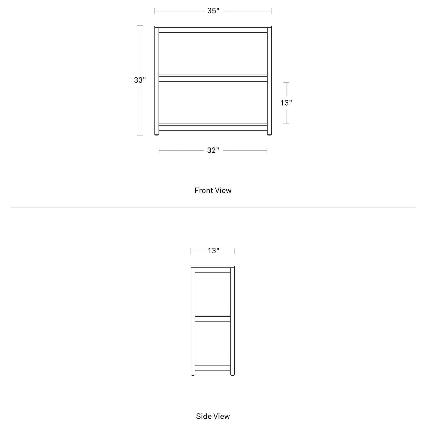 Open Plan Small Low Bookcase