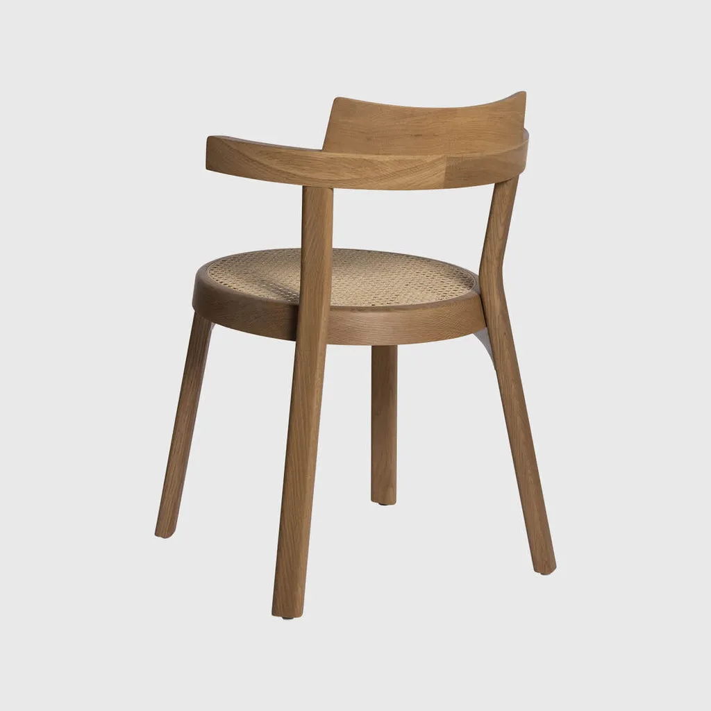 Pagoda Cane Dining Chair with Wood Legs