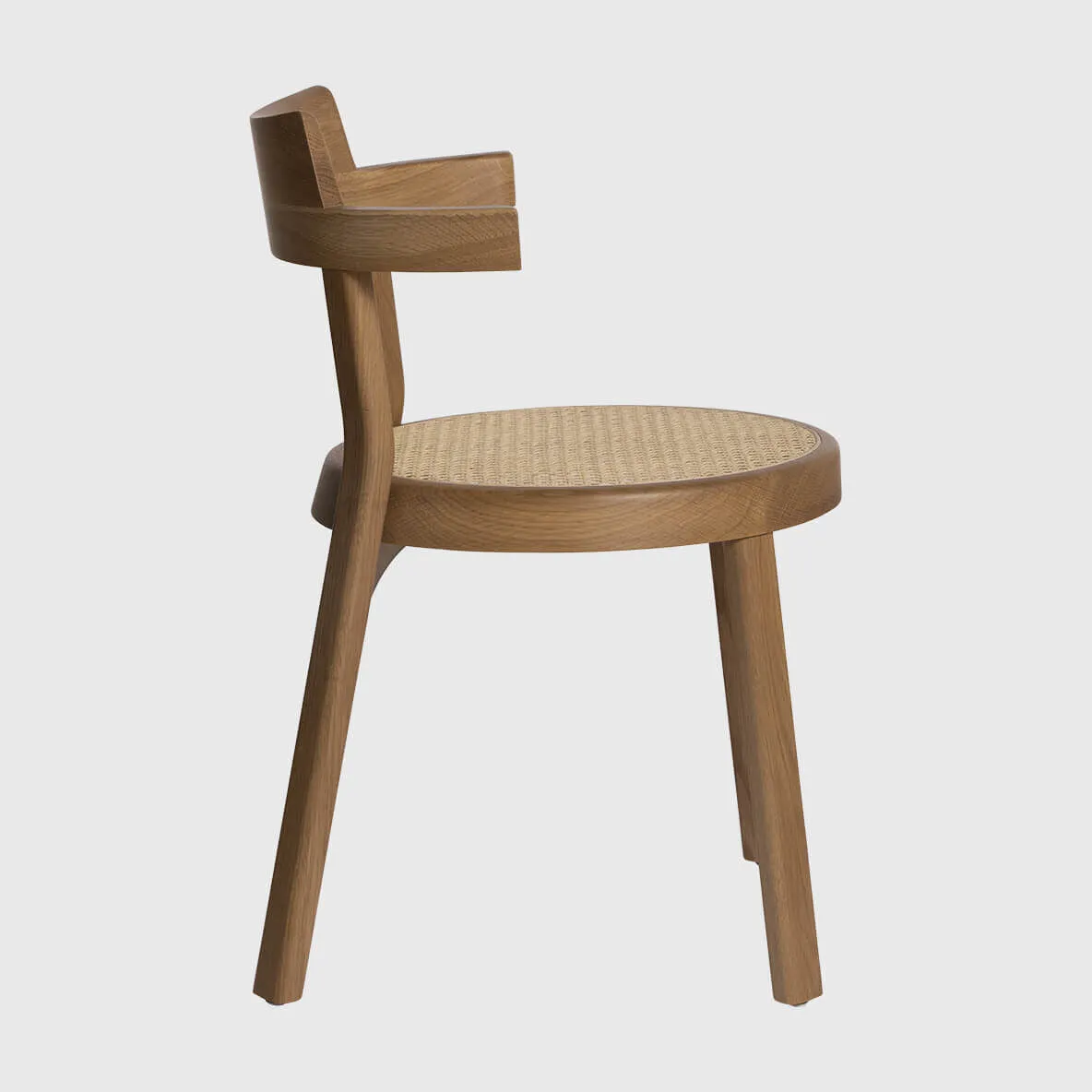 Pagoda Cane Dining Chair with Wood Legs