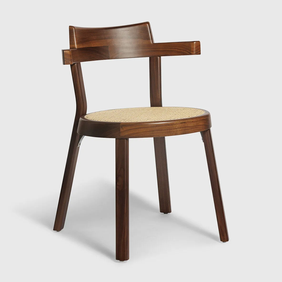 Pagoda Cane Dining Chair with Wood Legs