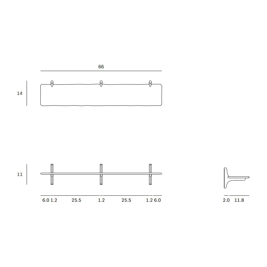 PI Single Wall Shelf