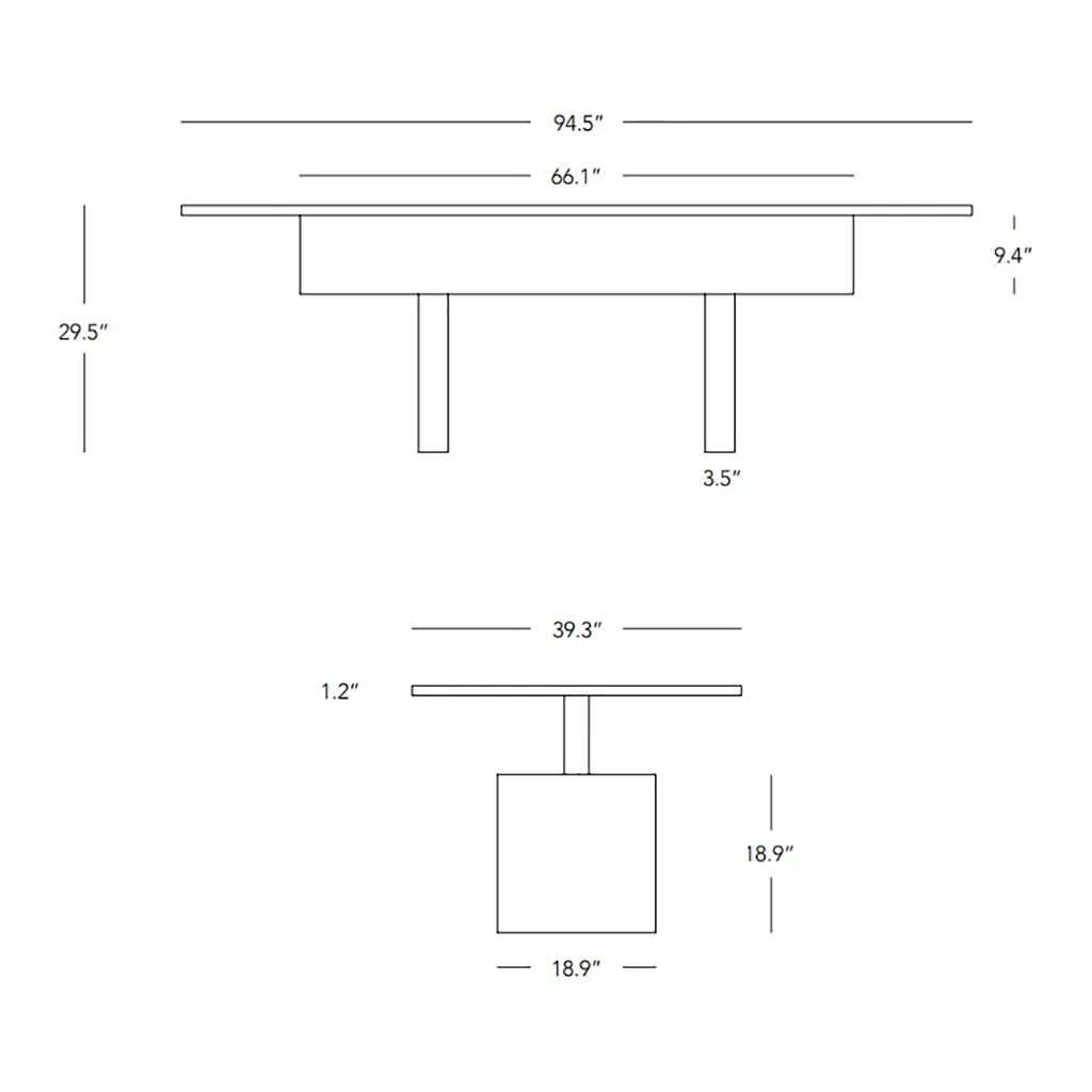 Plane Rectangle Dining Table