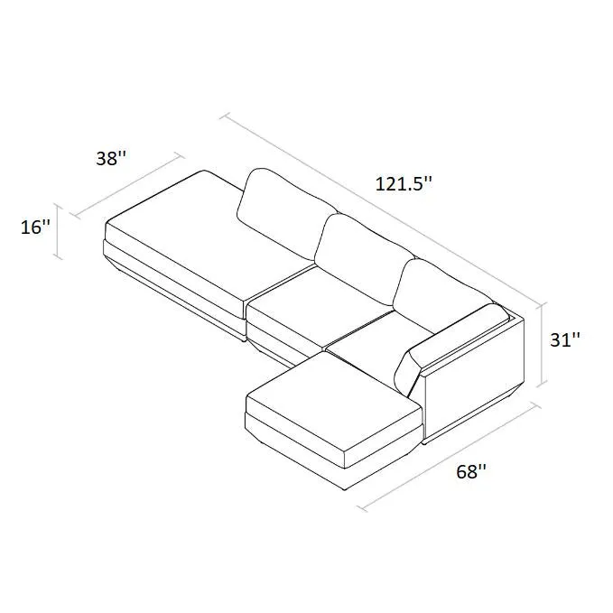 Podium Modular 4-piece Lounge Sectional B