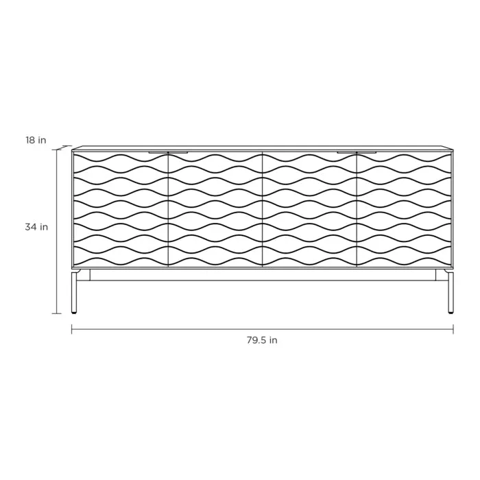 Ripple 4-Door Credenza