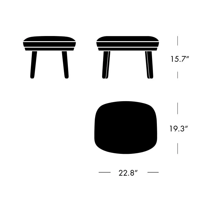 Ro Ottoman with Wood Legs