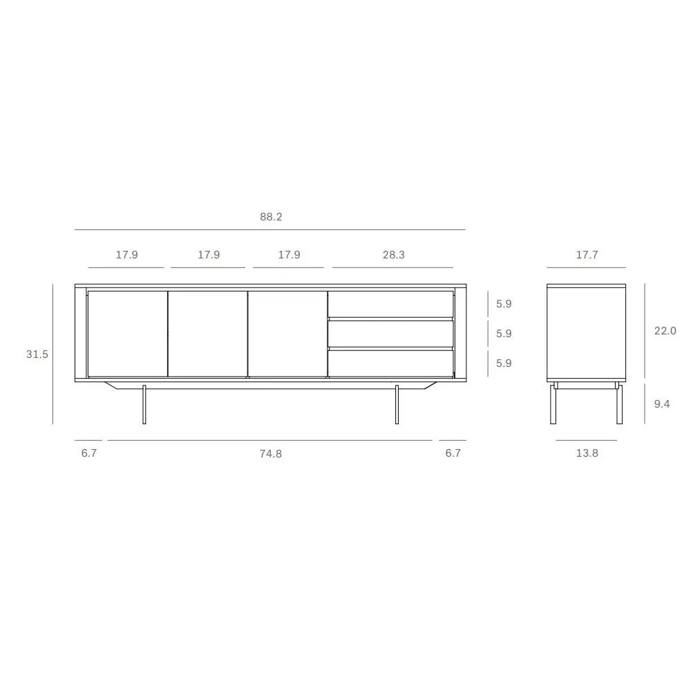 Shadow 3-Door 3-Drawer Sideboard