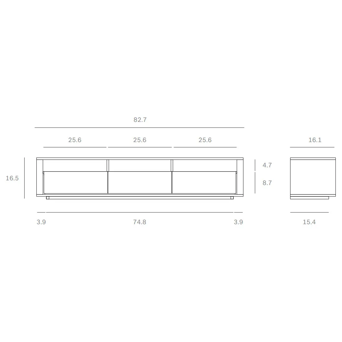 Shadow 3-Drawer Media Console