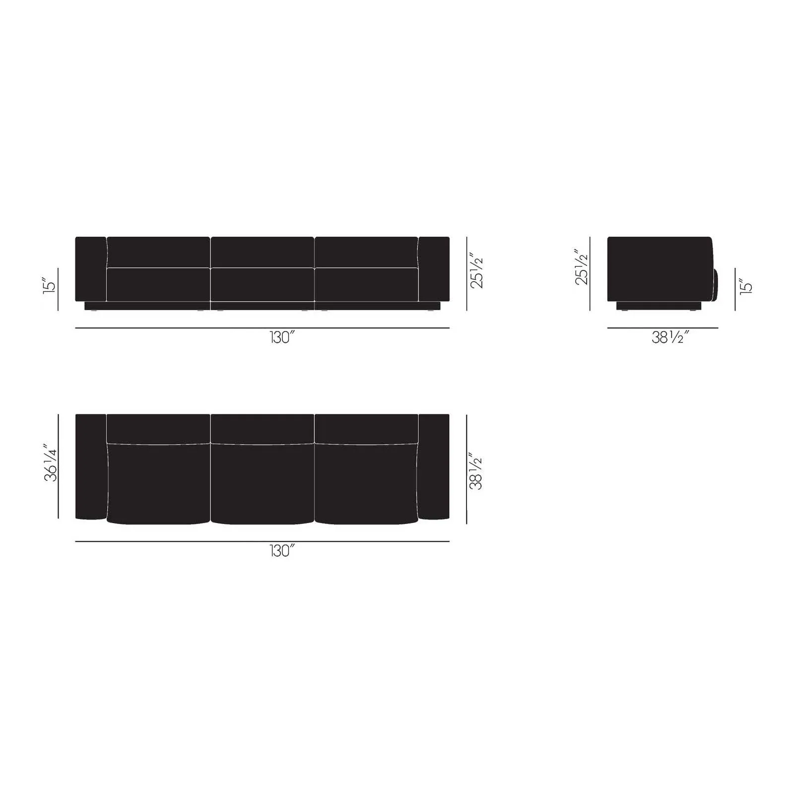 Soft Modular 3-Seater Sofa