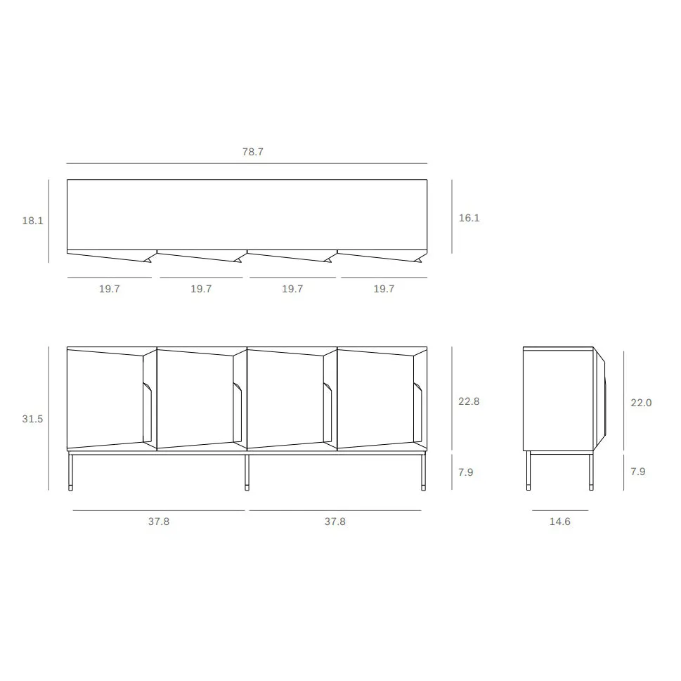 Stairs 4-Door Sideboard