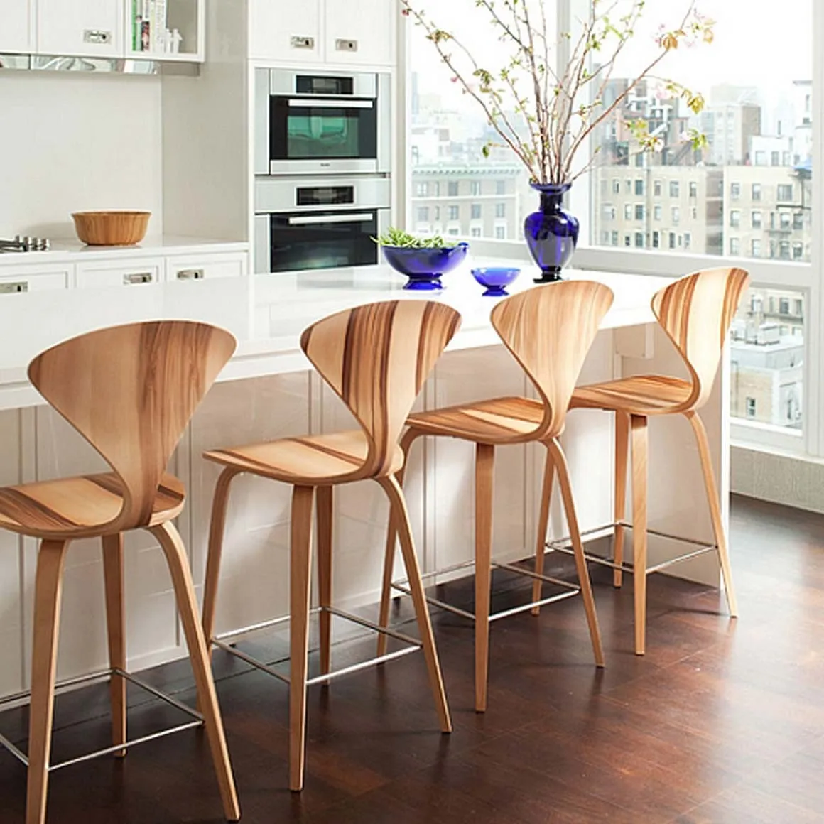 Stool with Wood Base