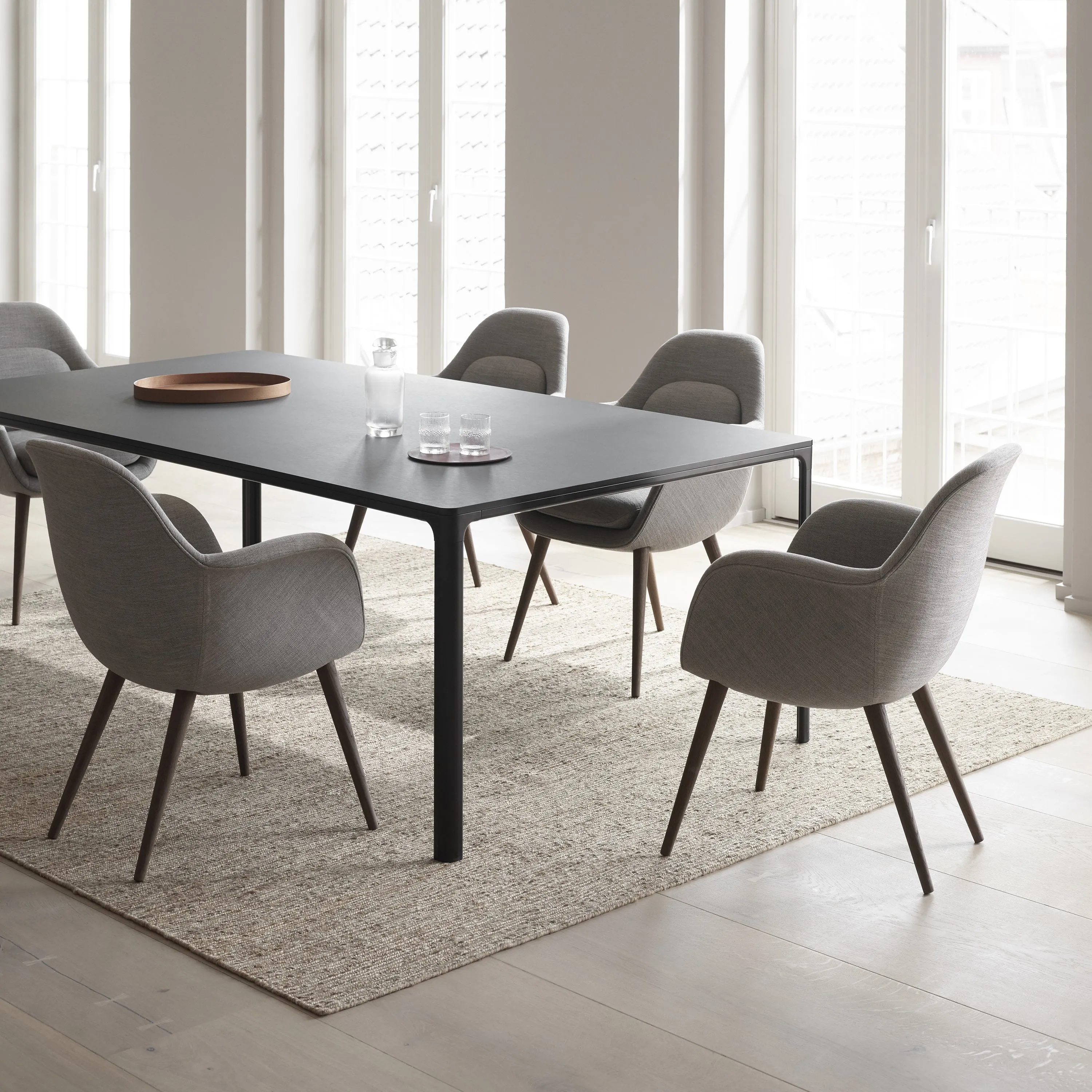 Swoon Dining Chair with Wood Base