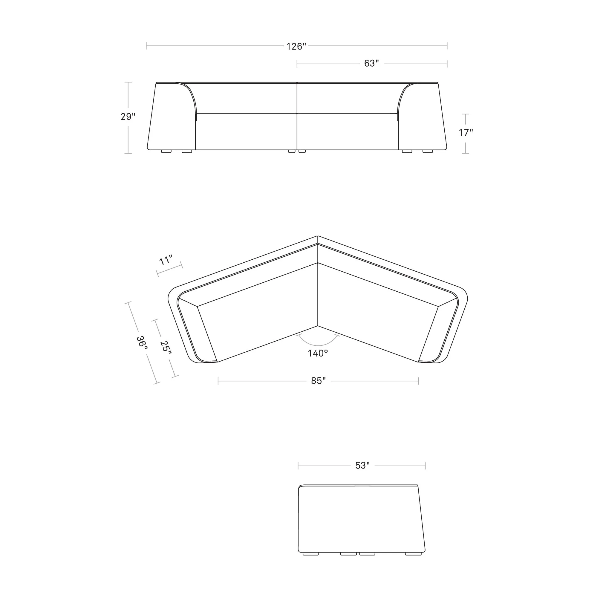 Thataway Small Angled Sectional Sofa