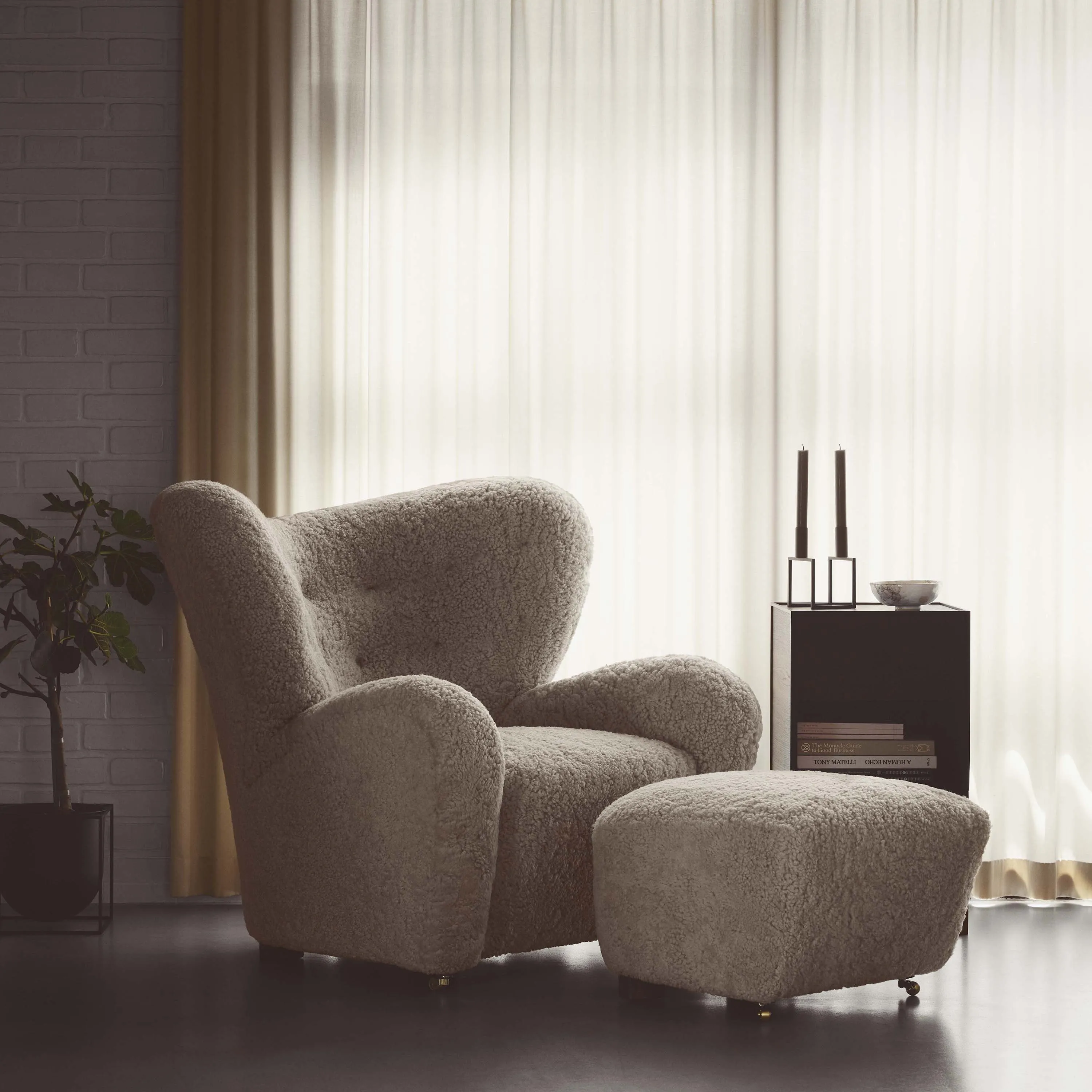 The Tired Man Lounge Chair with Footstool