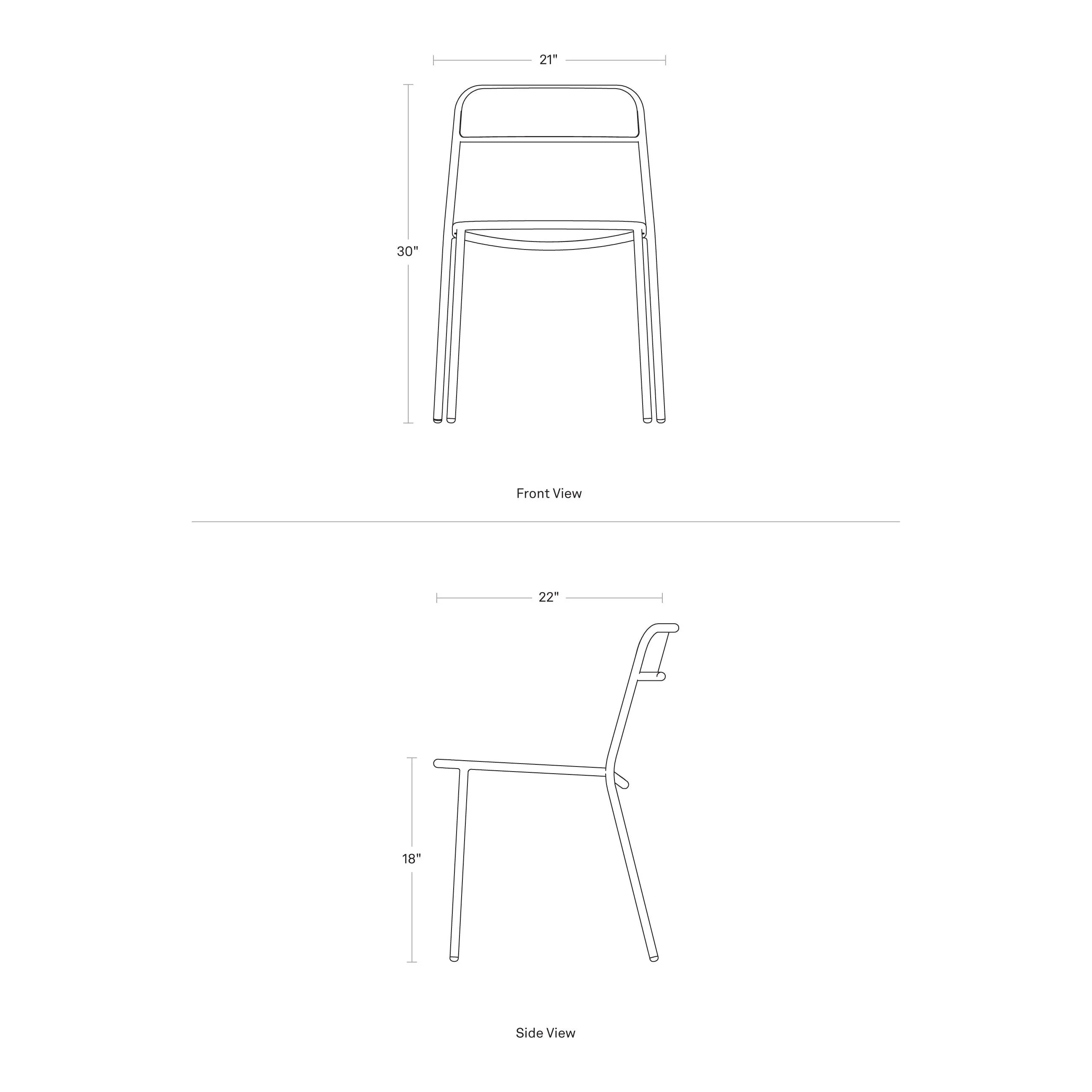 Trim Armless Dining Chair
